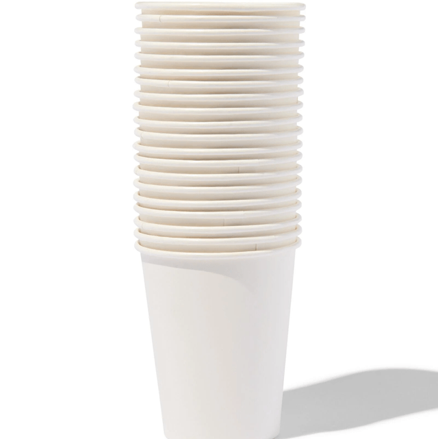 papieren bekers 250ml wit - 30 stuks 