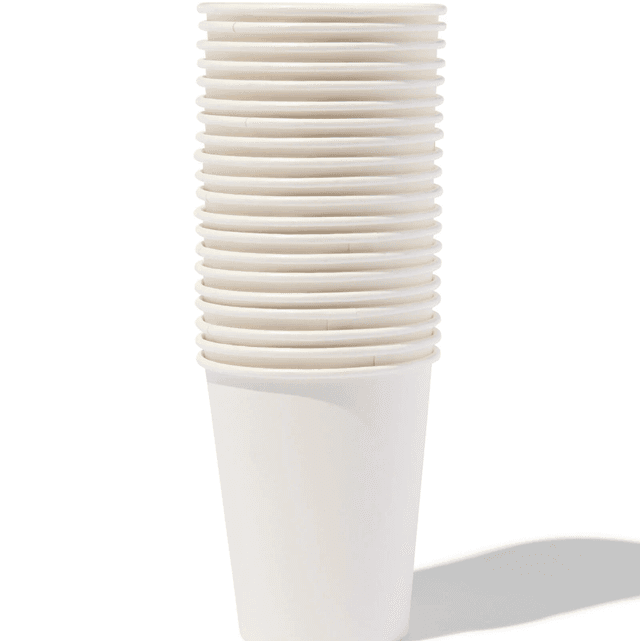 papieren bekers 250ml wit - 30 stuks 