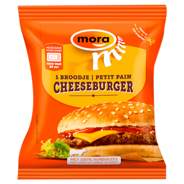 Mora Broodje Cheeseburger 130 gram 